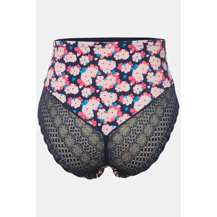 Ulla Popken Midislip Blumenmuster Spitze Mikrofaser  