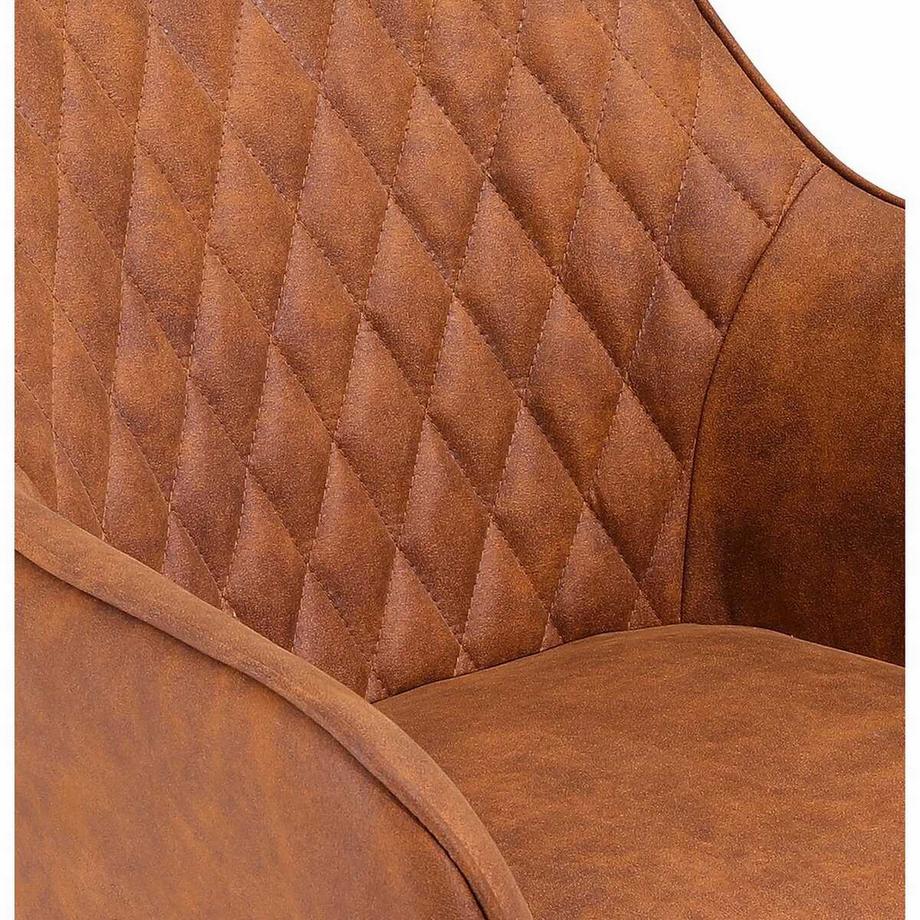 mutoni Chaise avec accoudoirs Microfibre marron (lot de 2)  