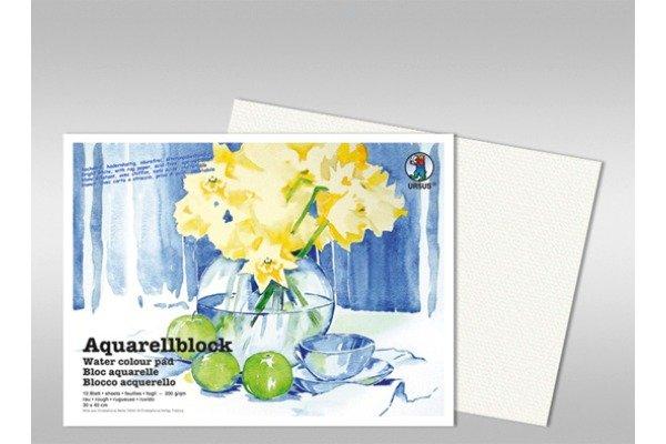 Ursus URSUS Aquarellpapier 30x40cm 9330000 200g, weiss 10 Blatt  