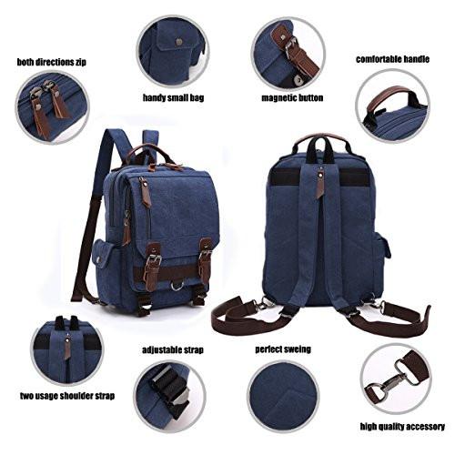 Only-bags.store Vintage Rucksack Rucksack Leinwand Tasche Bote Tasche für Arbeit und Schule  