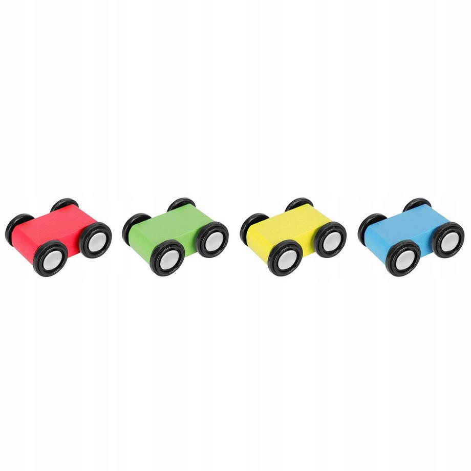 Kruzzel  Rampa di legno con auto colorate - 5 pezzi 