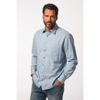 JP1880  Camicia a righe dalla vestibilità moderna con maniche lunghe e colletto ad apertura inglese, fino alla tg. 8XL 