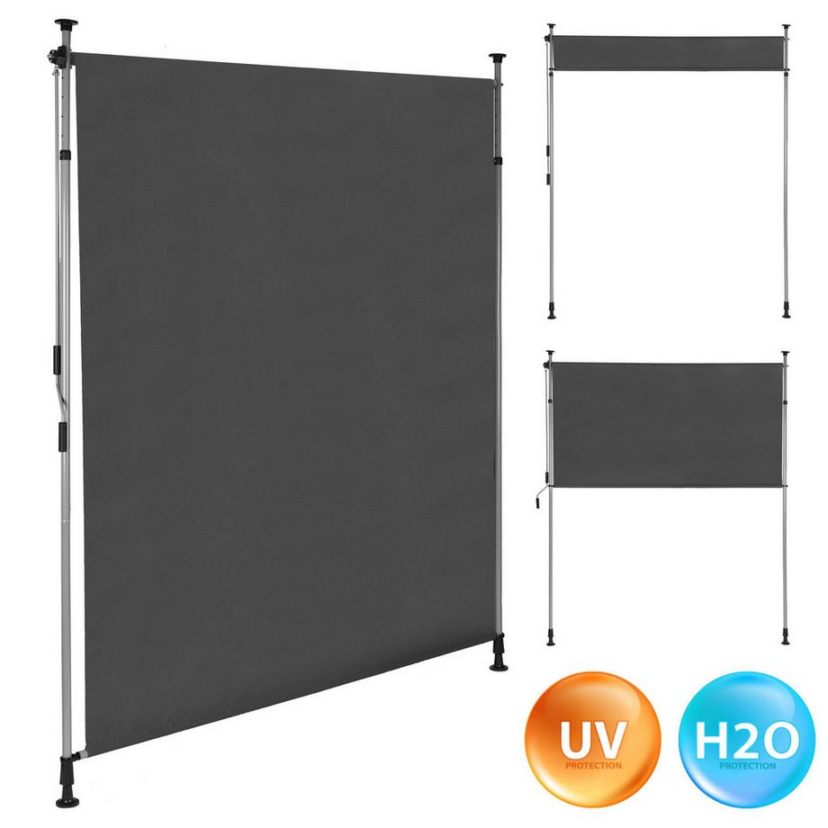 Auvent rétractable à pince avec manivelle, réglable en hauteur, Anthracite MultiGarden