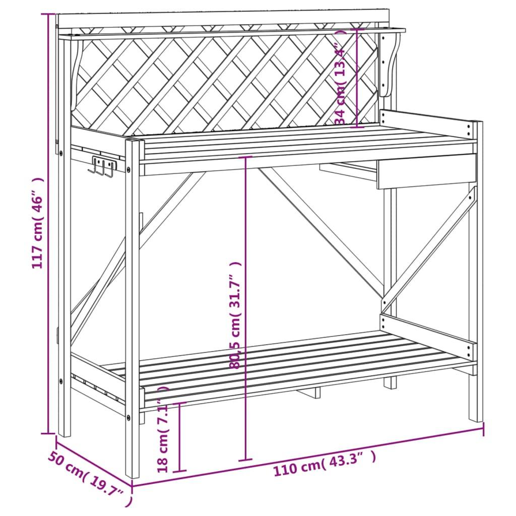 VidaXL panca porta vasi Legno  