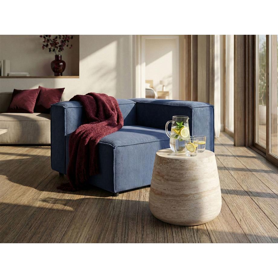 Beliani Module d'angle à gauche en Velours côtelé  ARDAL  