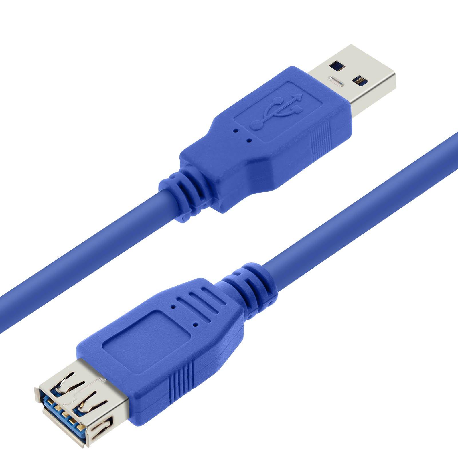 Image of USB 3.0 3m Verlängerungskabel, LinQ Blau