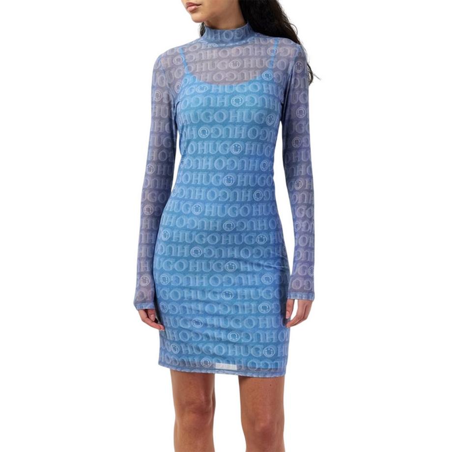HUGO Robe Courte Motiftyle Logo Partout Noella  