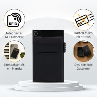 Only-bags.store  Porte-cartes avec pochette à monnaie | Porte-cartes de crédit portefeuille fin | Porte-cartes avec portefeuille RFID | Mini porte-cartes de crédit Moderne en aluminium 