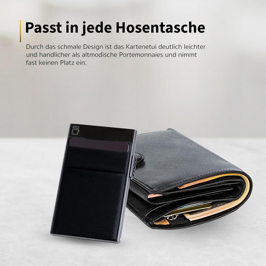 Only-bags.store Kartenhalter Slim Wallet mit Münzfach  