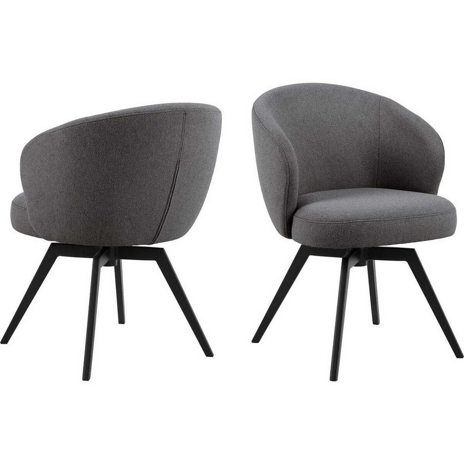 mutoni Chaise avec accoudoirs Walora gris (1 pièce)  