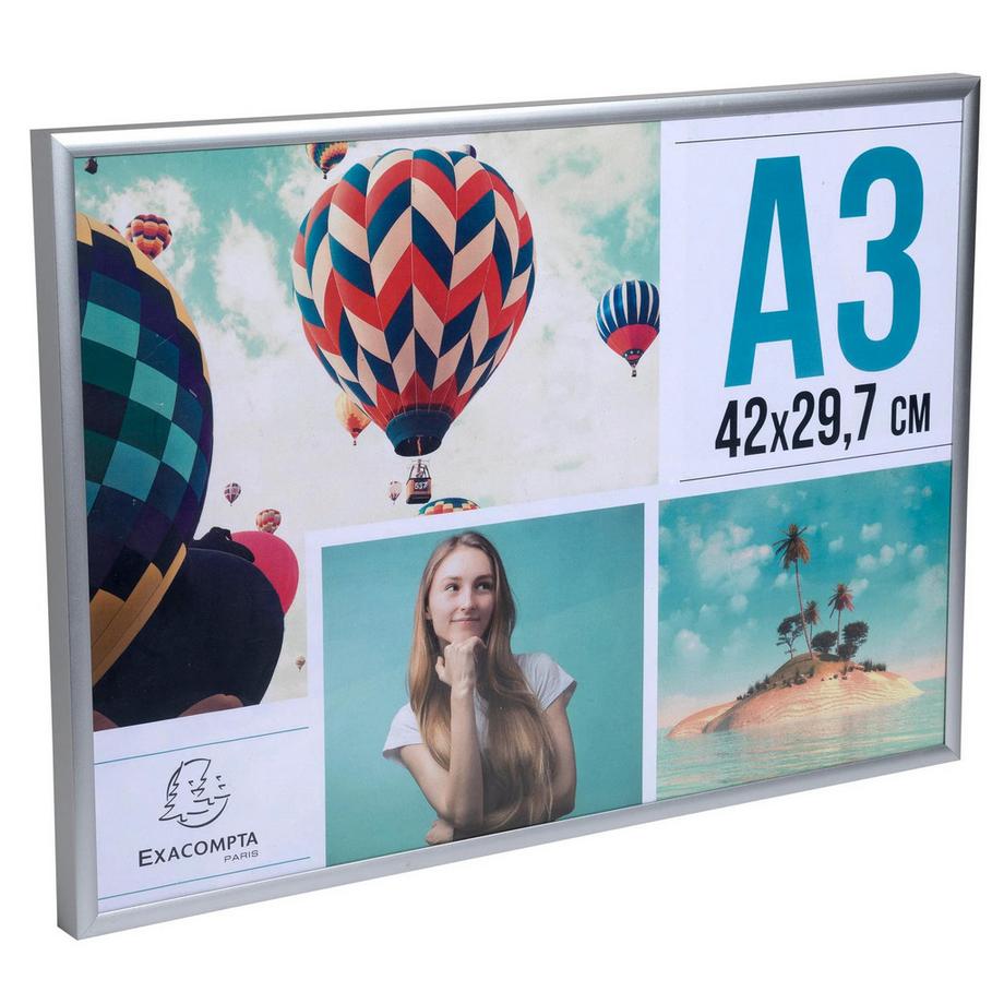 Exacompta Cadre photo mural aluminium A3 - x 12  