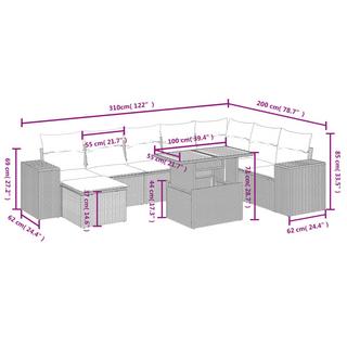 VidaXL Ensemble de canapés de jardin rotin synthétique  