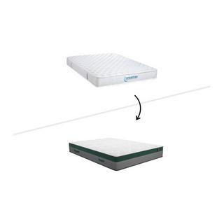 Ysmée Ensemble 140 x 190 cm sommier coffre blanc + matelas ressorts ensachés ép.22cm - PRESTIGE de YSMÉE  