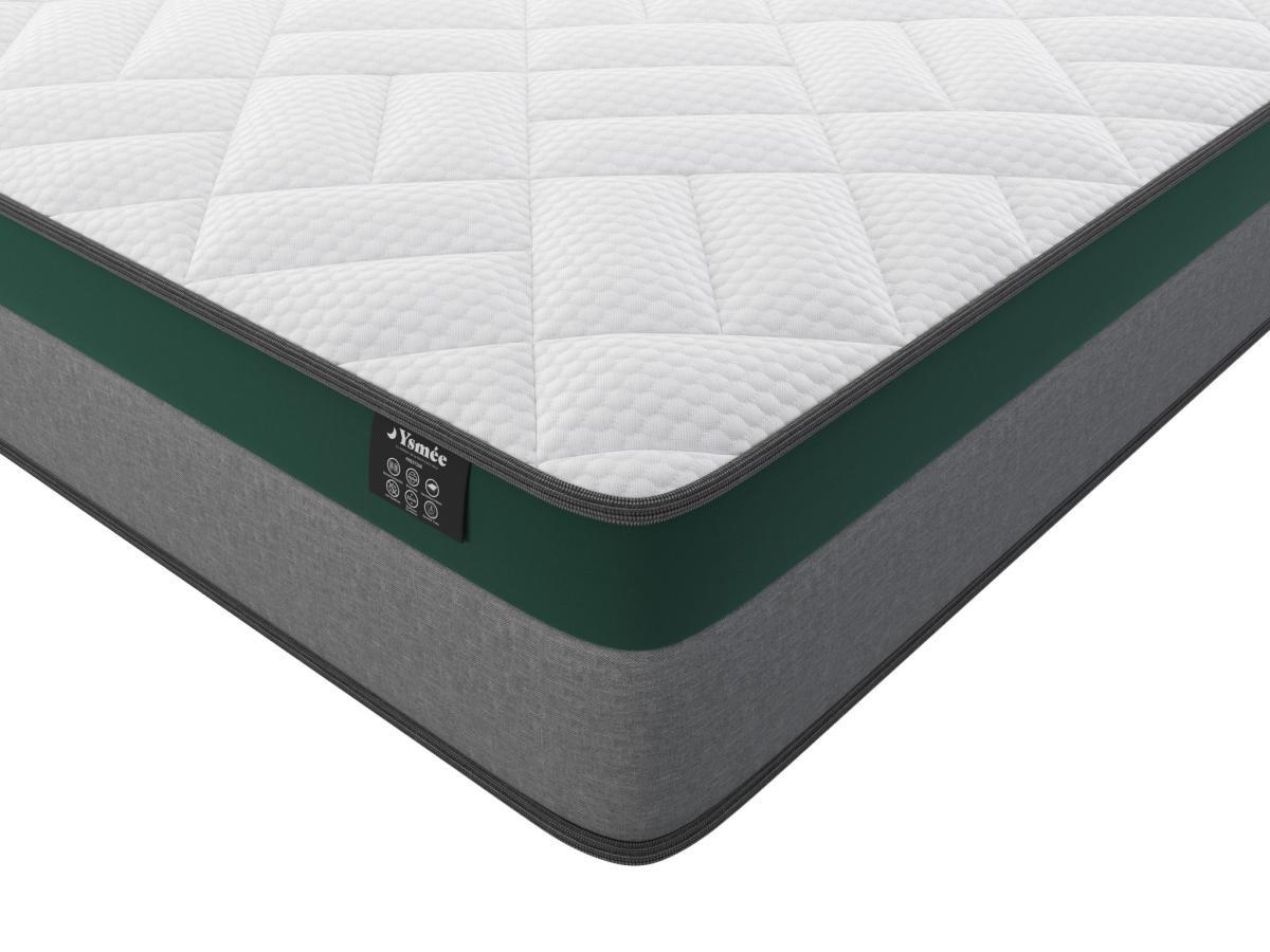 DREAMEA PLAY Ensemble 140 x 190 cm sommier coffre blanc + matelas ressorts ensachés ép.22cm - PRESTIGE de YSMÉE  