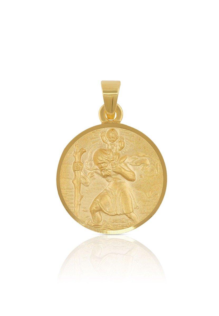 MUAU Schmuck  Pendentif médaille Christophorus or jaune 750, 16mm 