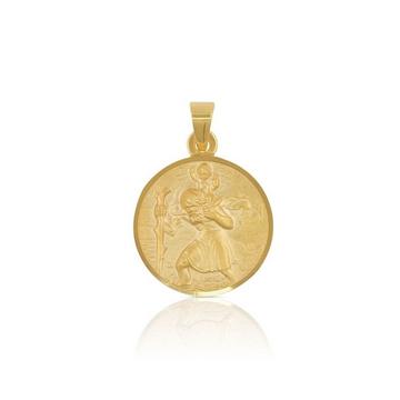 Anhänger Medaille Christophorus Gelbgold 750, 16mm