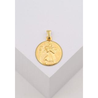 MUAU Schmuck  Pendentif médaille Christophorus or jaune 750, 16mm 