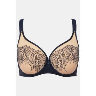 Ulla Popken  Reggiseno con ferretto, pizzo bicolore, perla e coppa B-E 