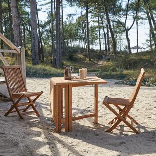 Tikamoon Table de jardin pliable en acacia massif 2/4 pers. Capri  