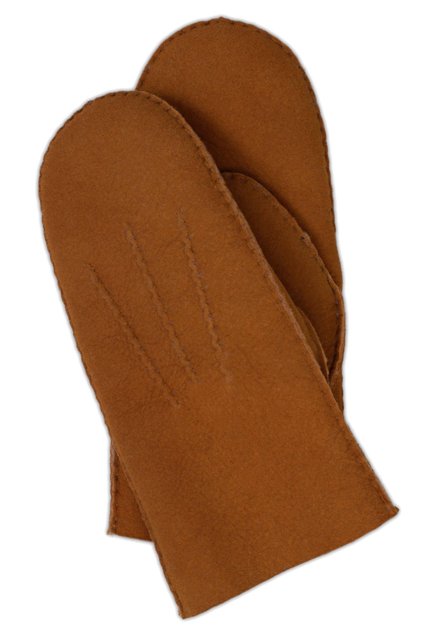 Image of Lederfäustlinge Mit Lammfell Damen Braun M