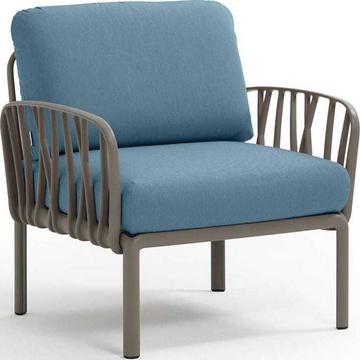 Fauteuil de jardin Komodo marron bleu