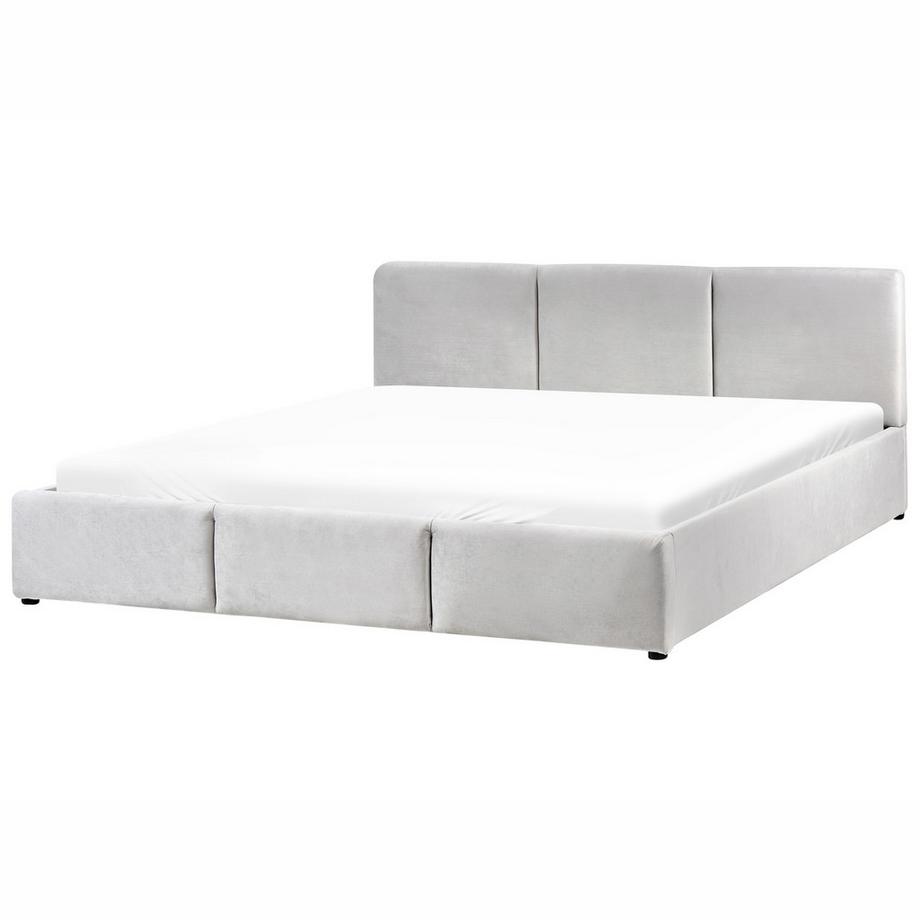 Beliani Lit ottoman en Velours Minimaliste BOUSSE  
