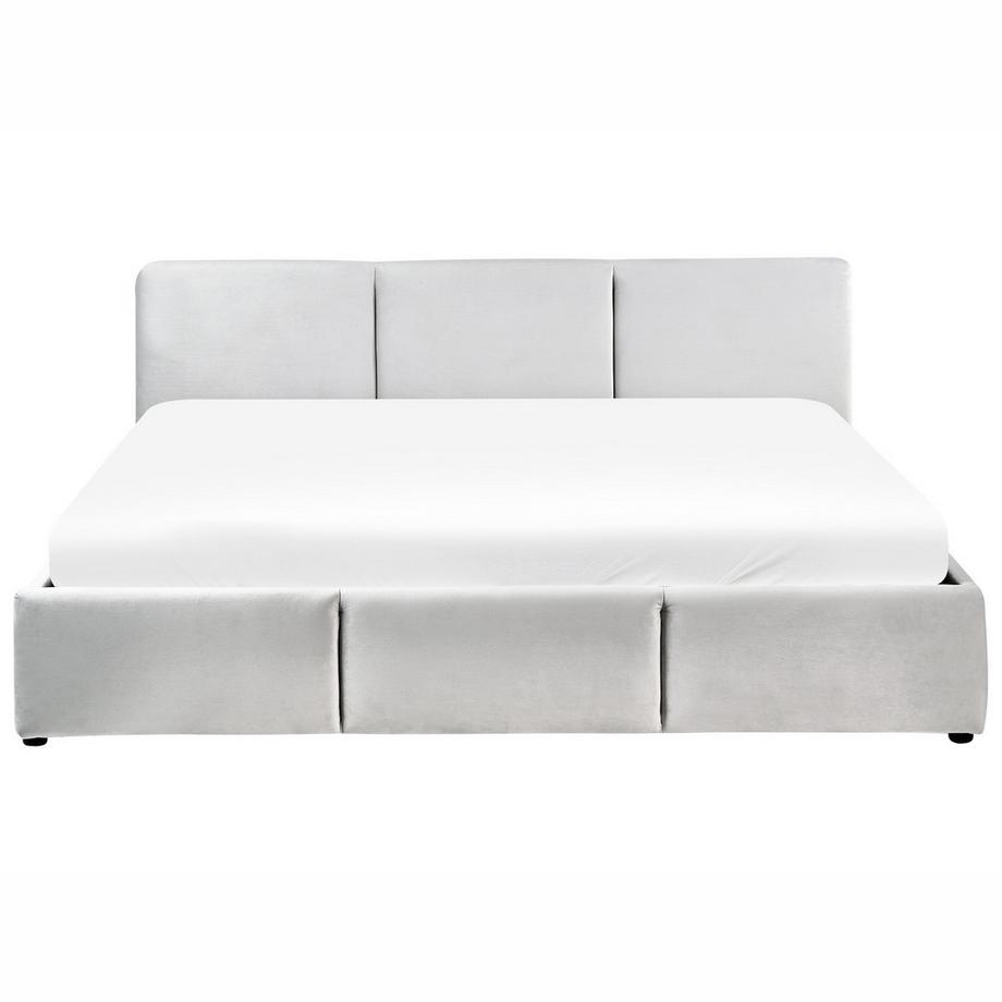 Beliani Lit ottoman en Velours Minimaliste BOUSSE  