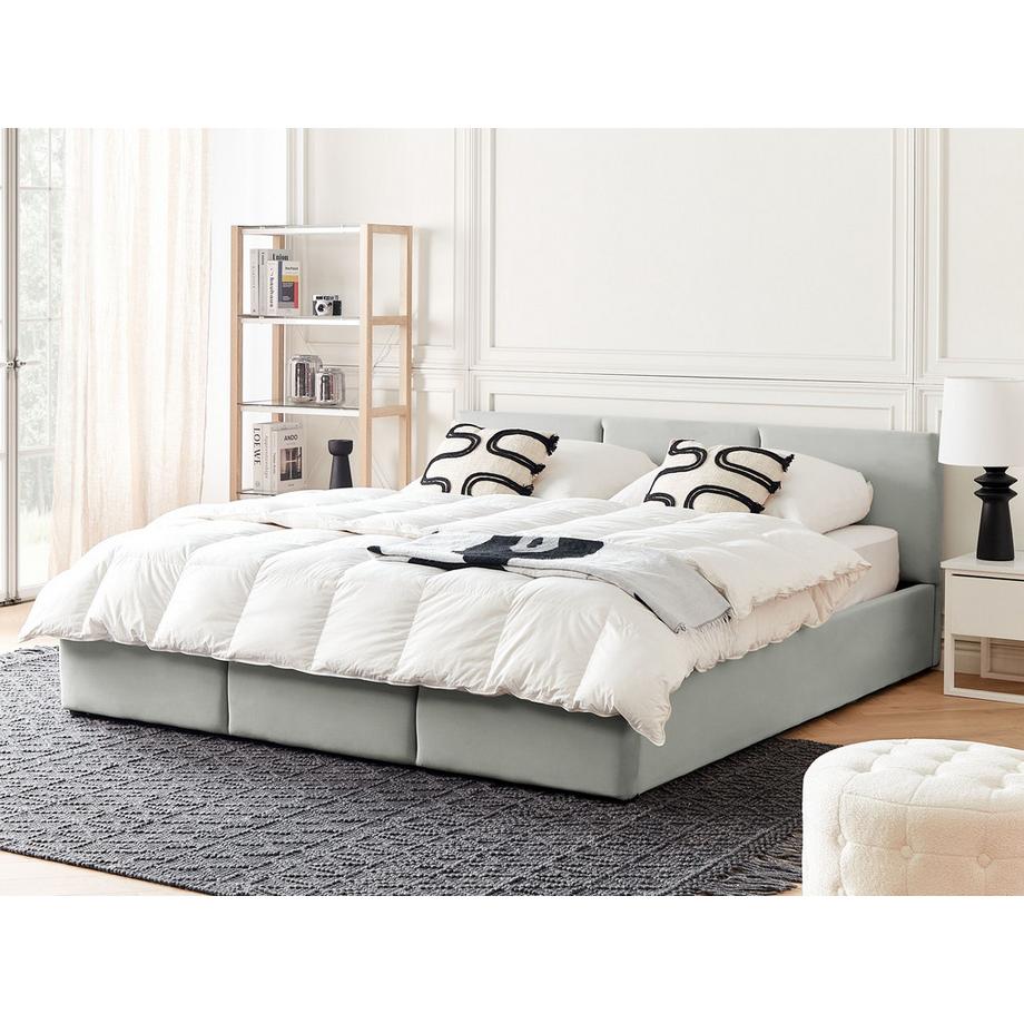 Beliani Lit ottoman en Velours Minimaliste BOUSSE  