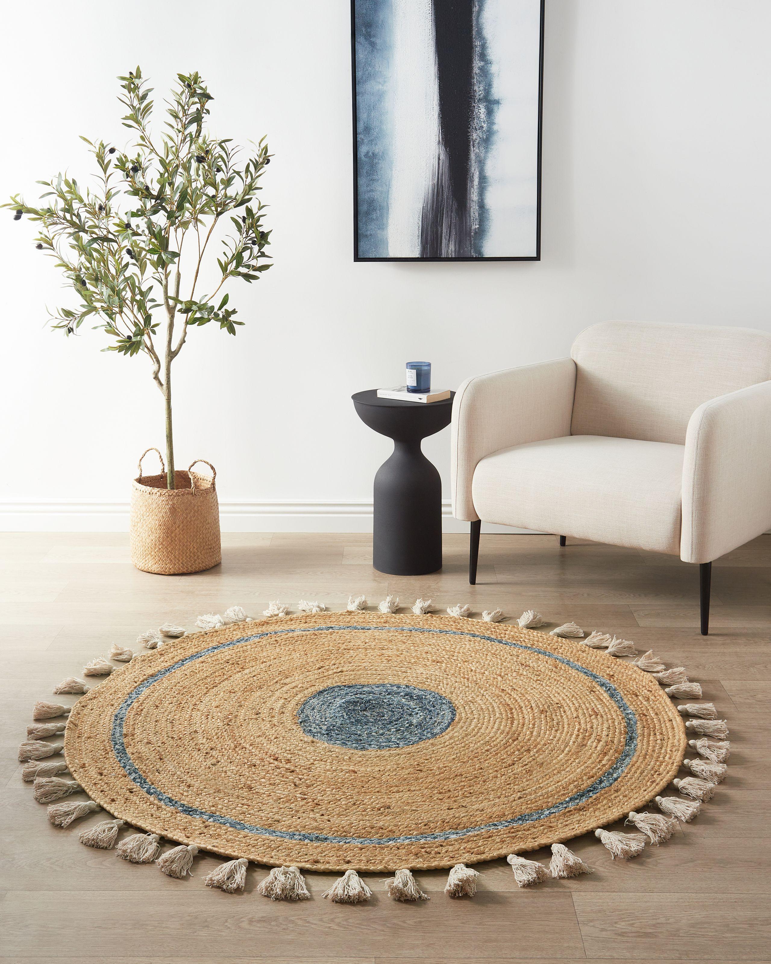 Beliani Tapis en Jute Boho OBAKOY  