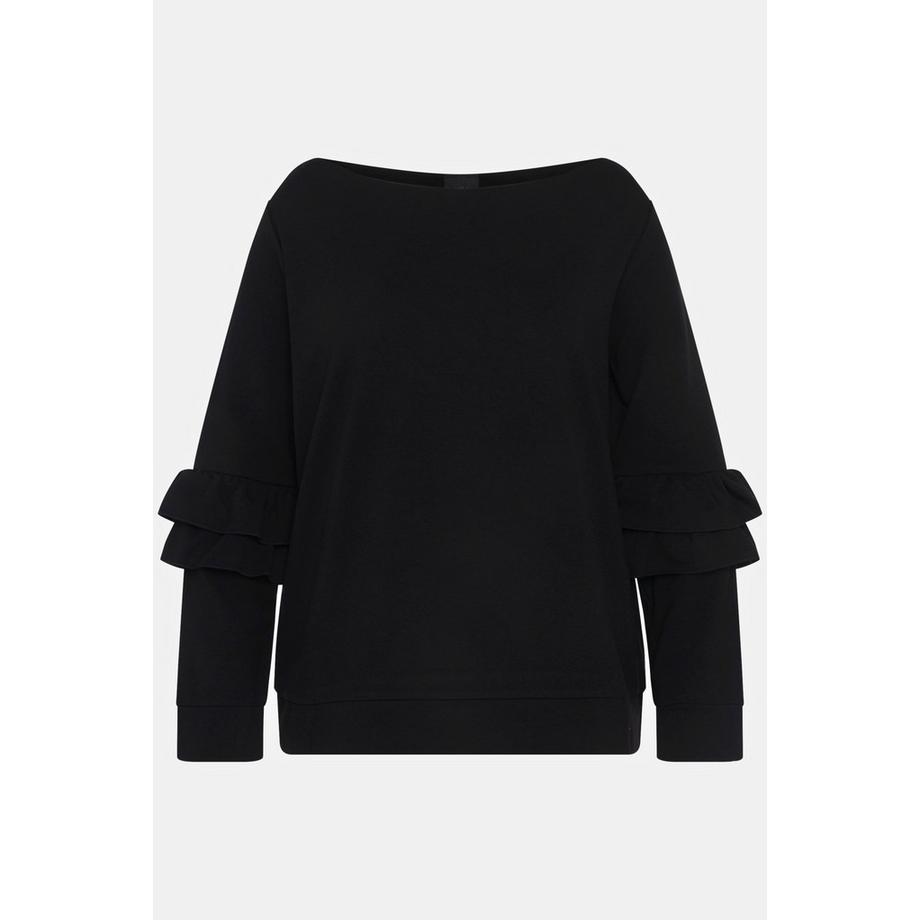 Ulla Popken Sweat-shirt Ruché Col V Manches Longues  