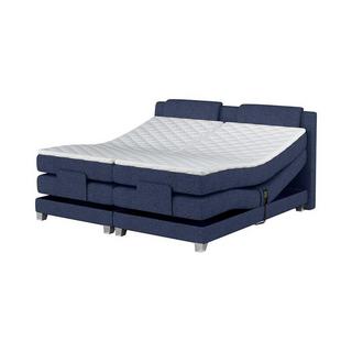 Vente-unique Ensemble complet boxspring tête de lit + sommiers relaxation électrique + matelas + surmatelas - 2 x 90 x 200 cm - Tissu - Denim - CASTEL de PALACIO  