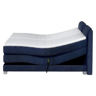 Vente-unique Ensemble complet boxspring tête de lit + sommiers relaxation électrique + matelas + surmatelas - 2 x 90 x 200 cm - Tissu - Denim - CASTEL de PALACIO  