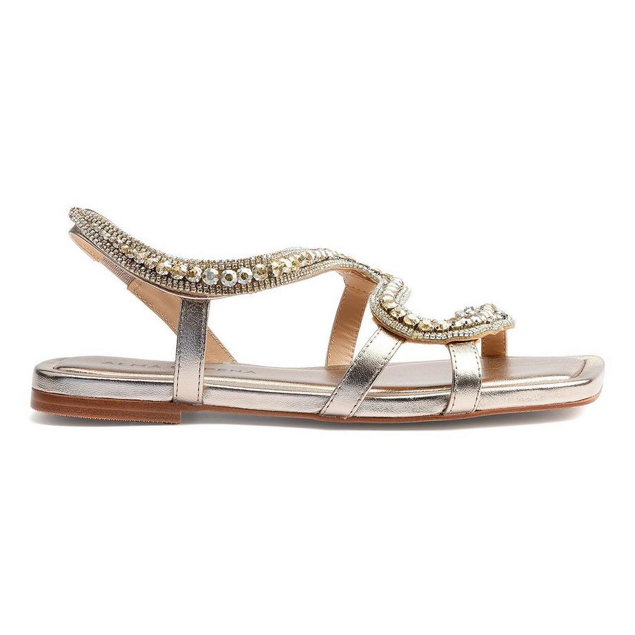 Alma En Pena AP850 Verzierte Flache Sandalen  