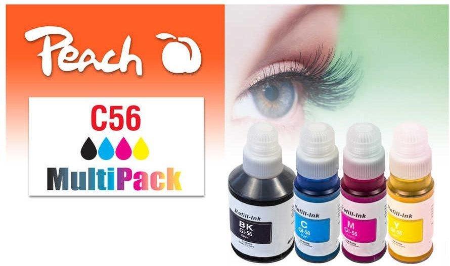 Peach  Canon CISS GI-56, Multi-Pack 1x170, 3x70 ml,1x6000, 3x14000 S. 