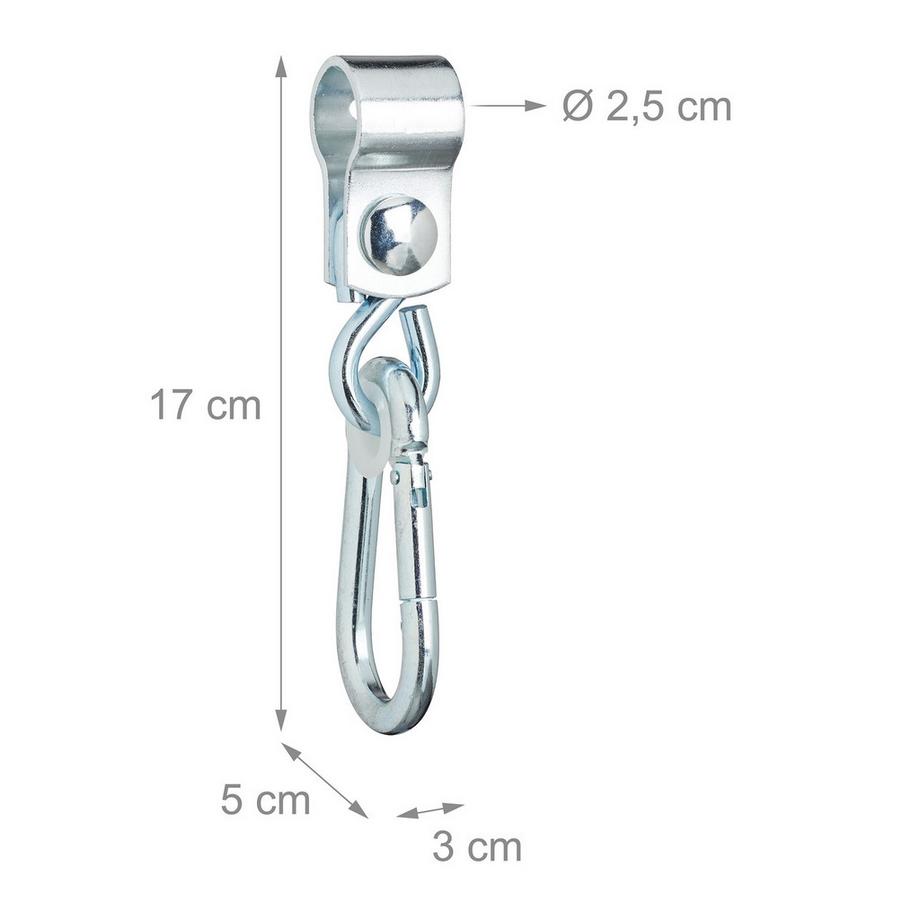 B2X  set di 2 ganci girevoli con moschettoni 