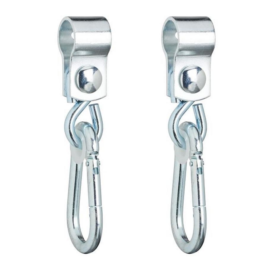 set di 2 ganci girevoli con moschettoni