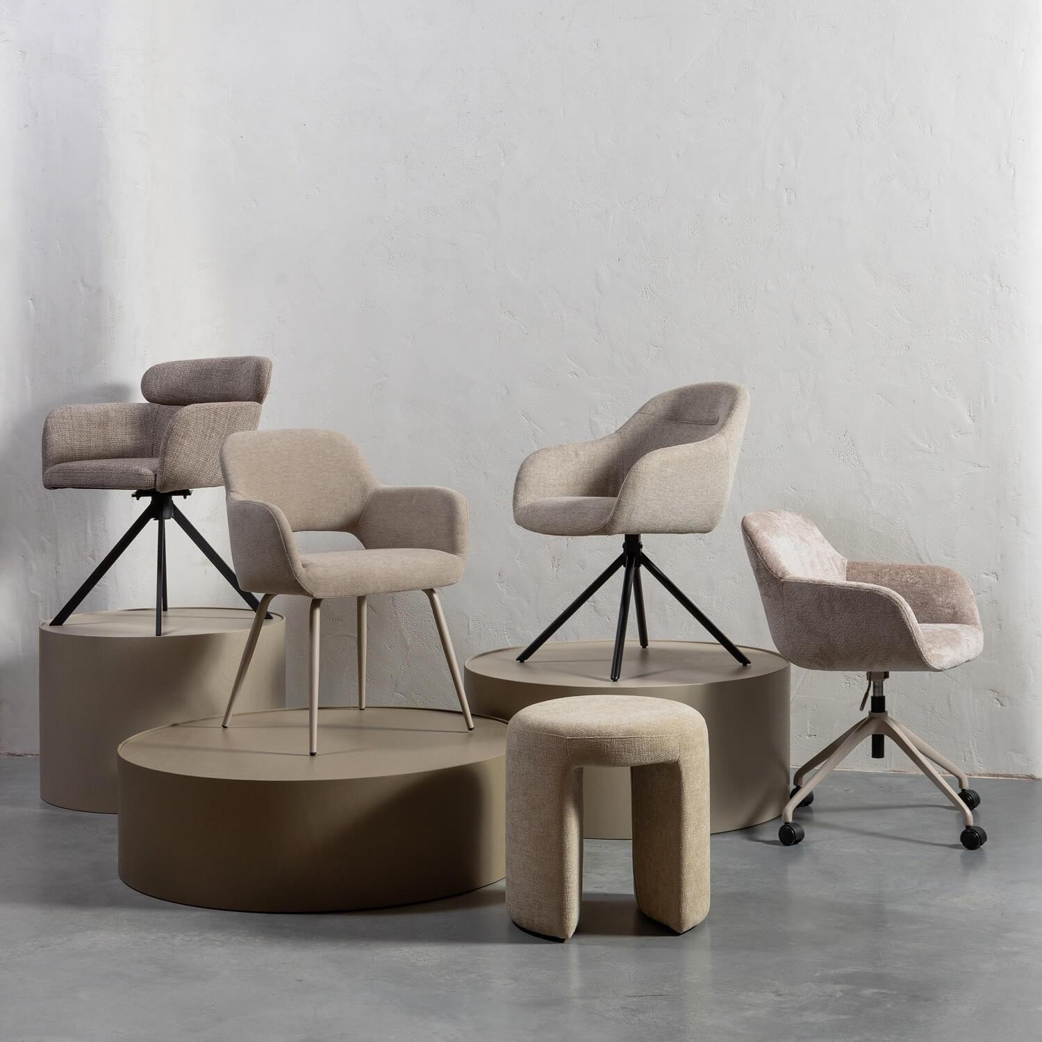 mutoni Chaise de bureau Morros taupe  