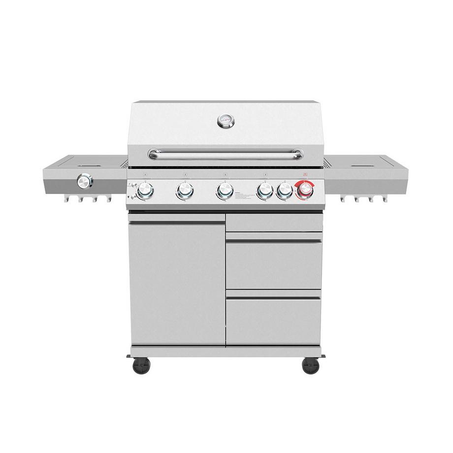 Mr. Grill Gasgrill Expert 6 Brenner + Seitenbrenner Edelstahl  