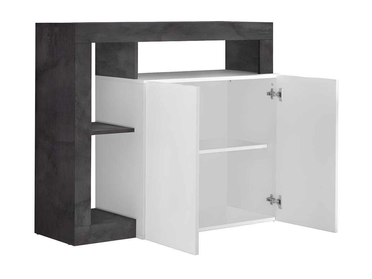 Vente-unique Credenza 2 ante e 3 nicchie Calcestruzzo Bianco laccato SEFRO  