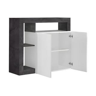 Vente-unique Credenza 2 ante e 3 nicchie Calcestruzzo Bianco laccato SEFRO  