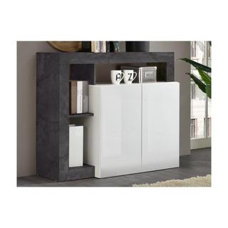 Vente-unique Credenza 2 ante e 3 nicchie Calcestruzzo Bianco laccato SEFRO  