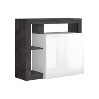 Vente-unique Credenza 2 ante e 3 nicchie Calcestruzzo Bianco laccato SEFRO  