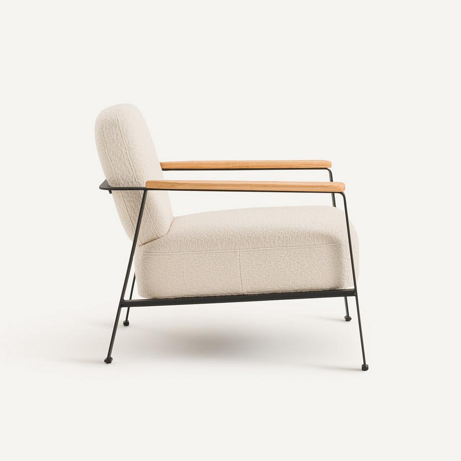 AM.PM Sessel aus Bouclé-Stoff und Metall  