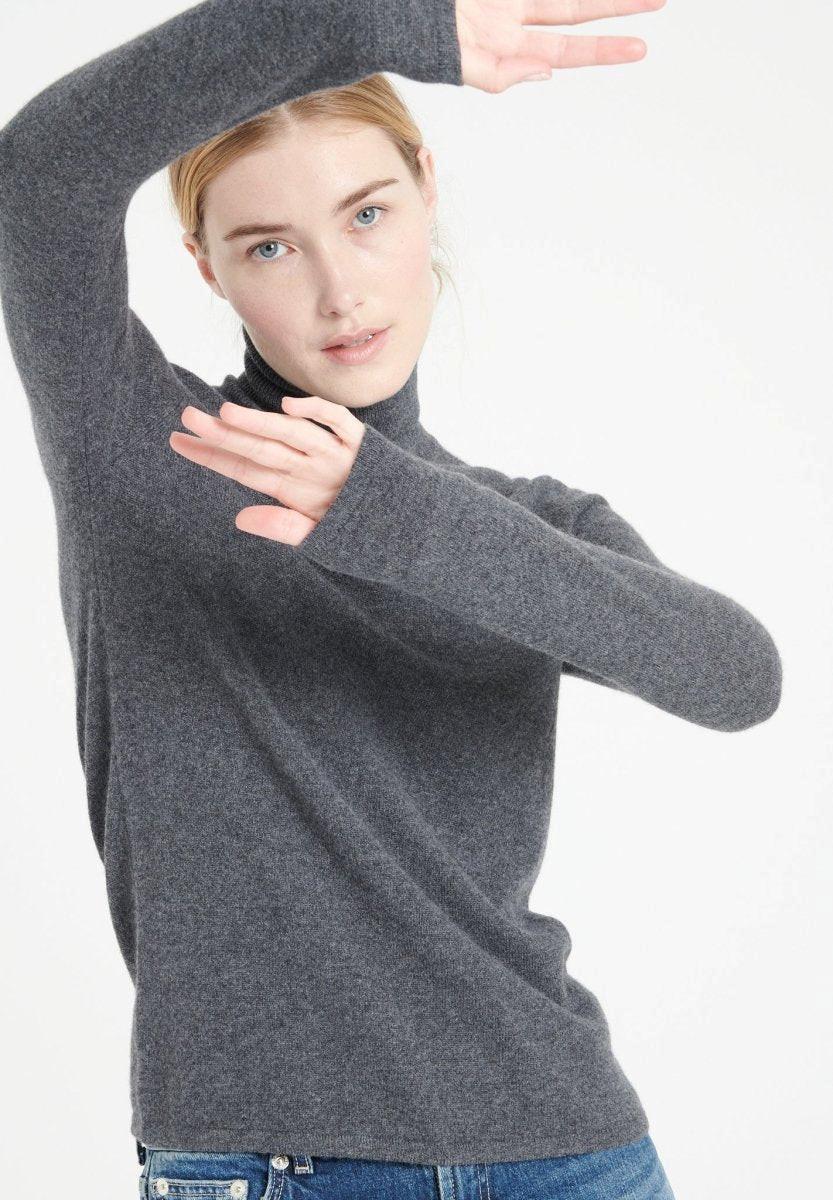 Image of Lilly 3 Pullover Mit Rollkragen - 100% Kaschmir Unisex Grau L