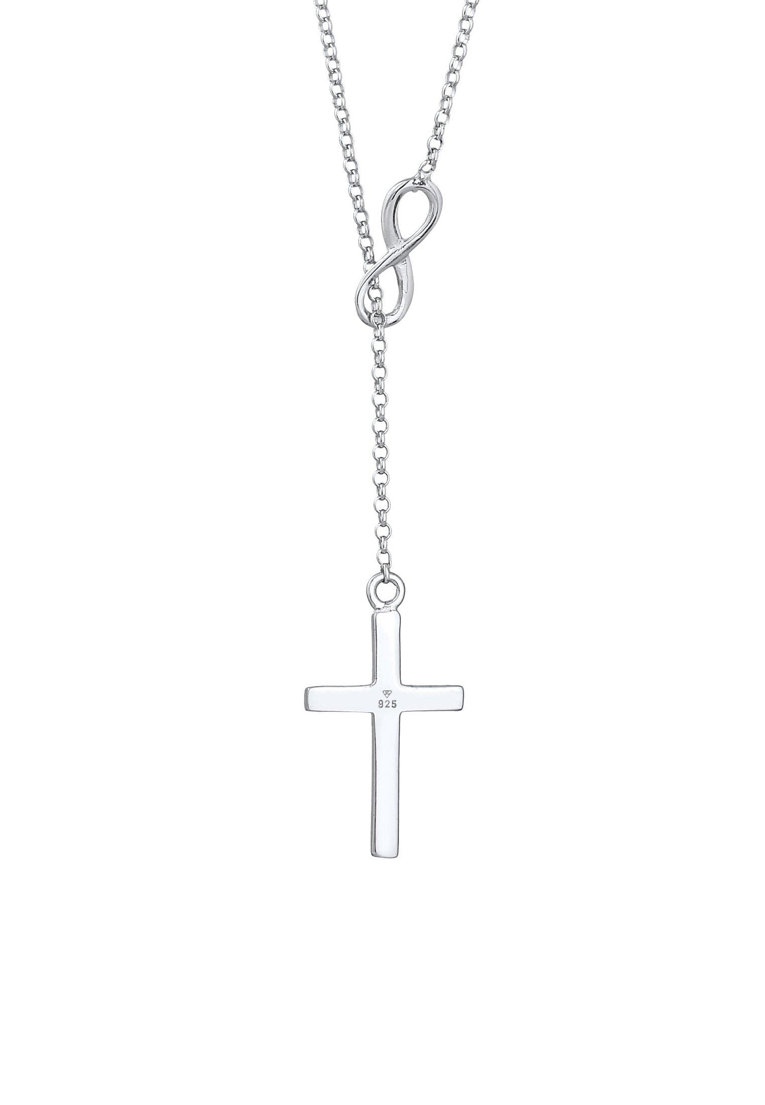 Elli  Halskette Y-Kette Kreuz Infinity Symbol 925 Silber 