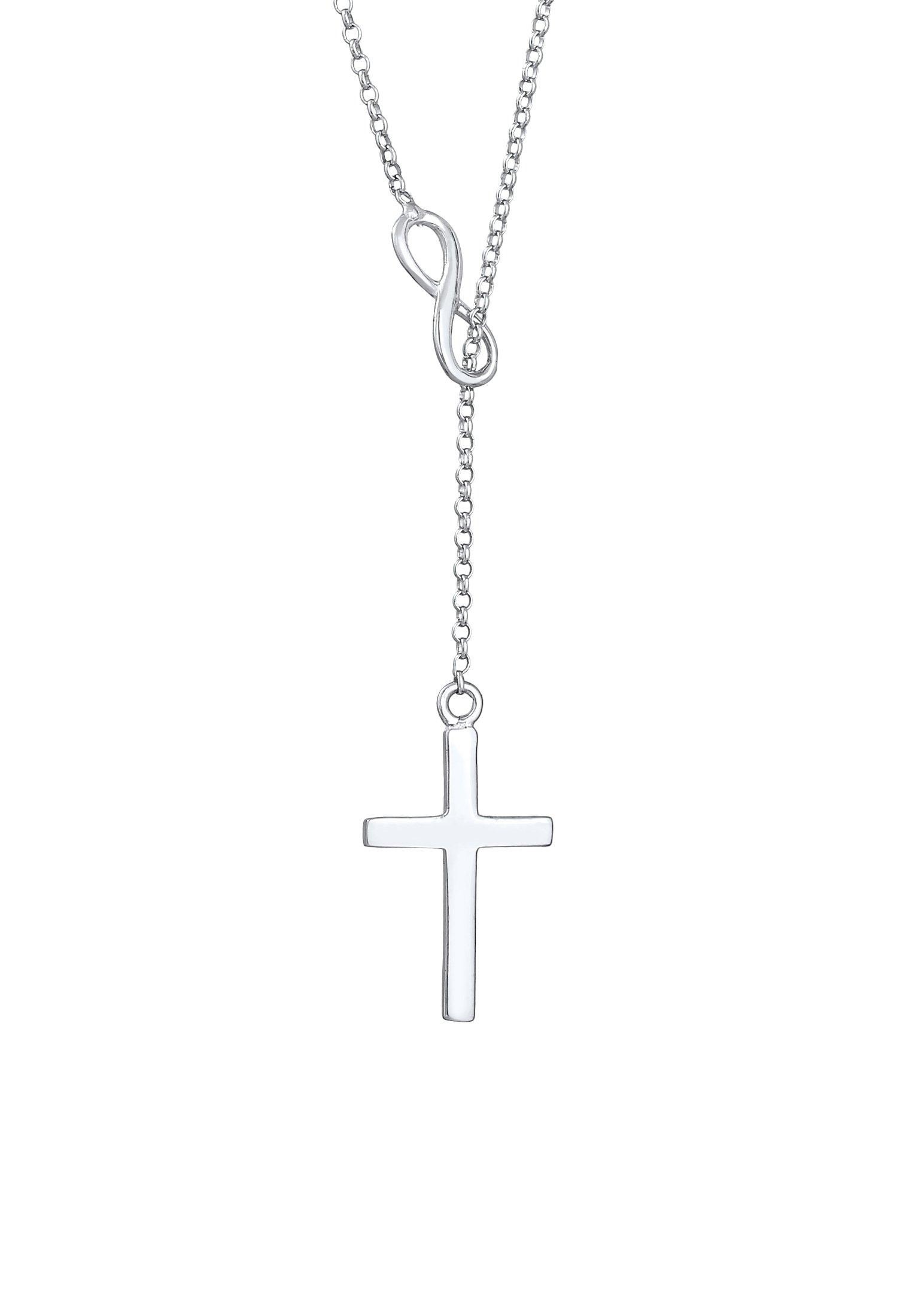 Elli  Halskette Y-Kette Kreuz Infinity Symbol 925 Silber 