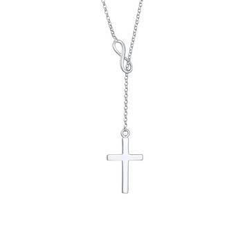 Halskette Y-Kette Kreuz Infinity Symbol 925 Silber