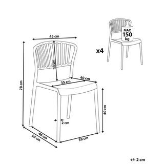 Beliani Lot de 4 chaises en Polypropylène Moderne GELA  