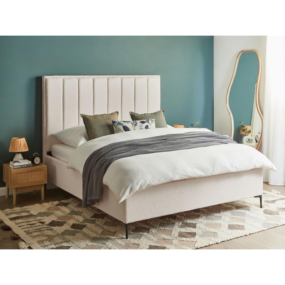 Beliani Letto contenitore en Bouclé Moderno SEZANNE  