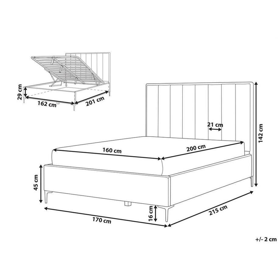 Beliani Letto contenitore en Bouclé Moderno SEZANNE  